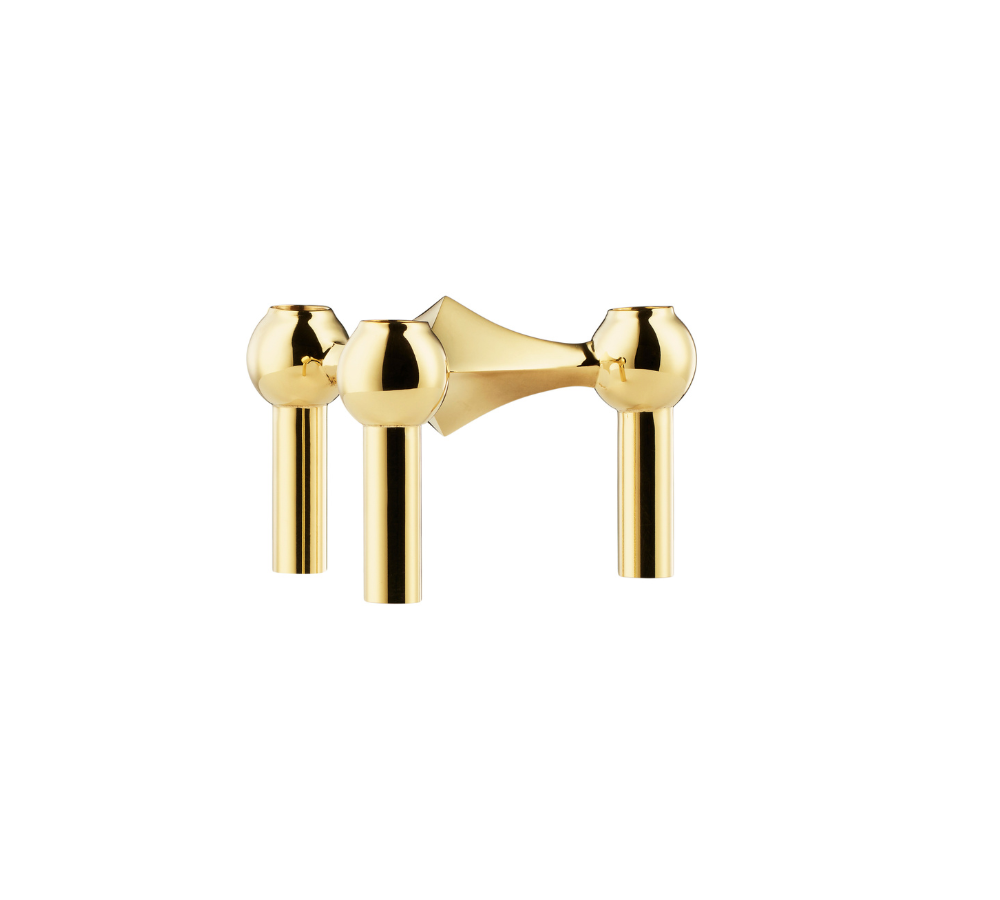 Nagel lysestage - messing